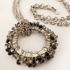 VERA WANG Circular Wire Wrapped Pendant Necklace